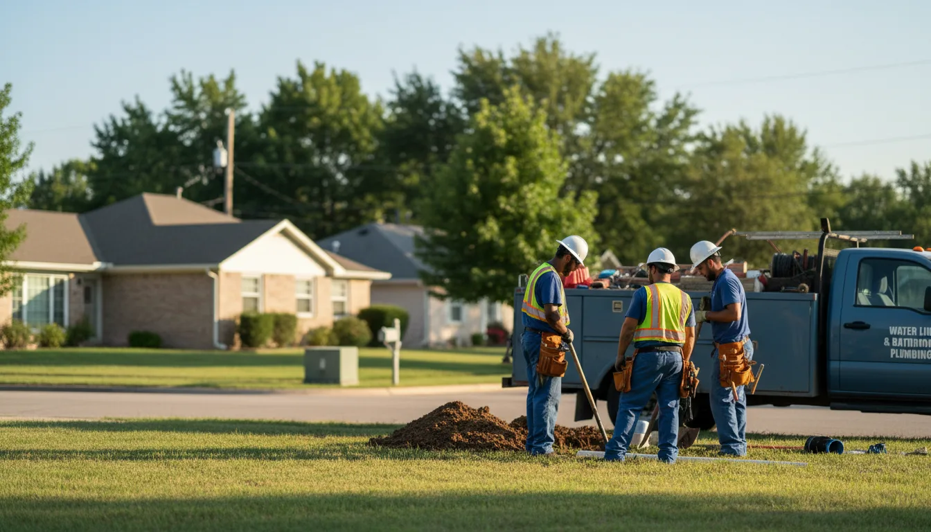 Residential water line and bathroom plumbing service in Mendon, OH